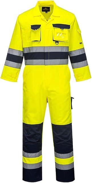 Portwest Nantes Hi-Vis Coverall, Size: XXL, Colour: Yellow/Navy, TX55YNRXXL