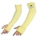 2PACK(1Pair) 100% Kevlar Arm Protection Cut Resistant Sleeves Knit Sleeve 18-Inch Long with Thumb Slot Helps Prevent Scrapes ,Scratches Skin Irritations UV-Protection Yellow