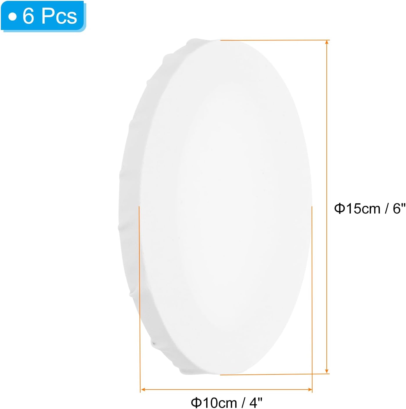 PATIKIL Stretched Canvas, 6 Pcs 6" x 4" Oval Canvas for Painting Primed Cotton Blank Canvas for Acrylics Oil Watercolor Paints, White