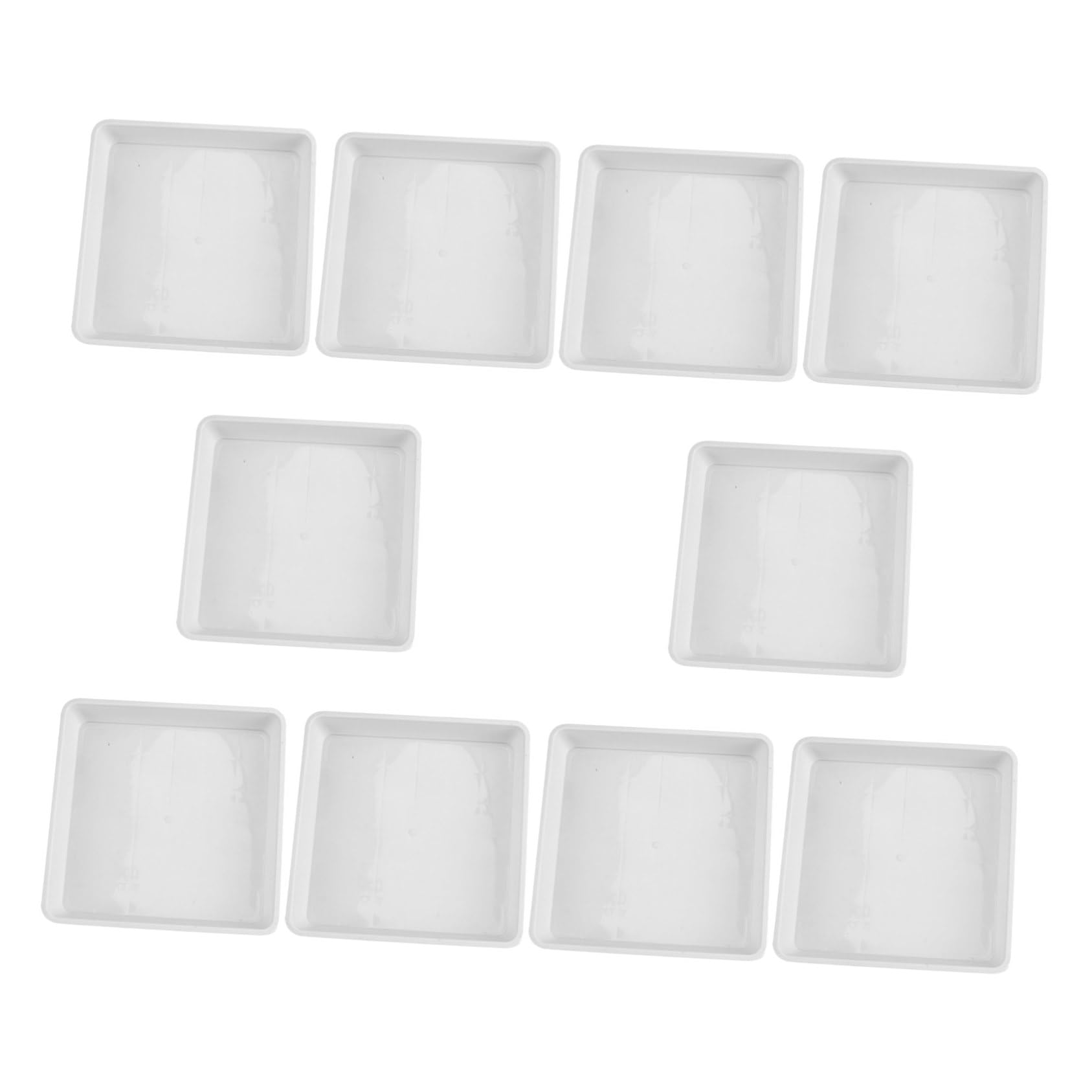HEMOTON 10pezzi Sottovaso Quadrato per Piante in Plastica con Raccolta Affidabile Acqua per Vasi da Fiori Sottovasi Antigoccia in Plastica per Interni con Bordi Lisci per Sicurezza