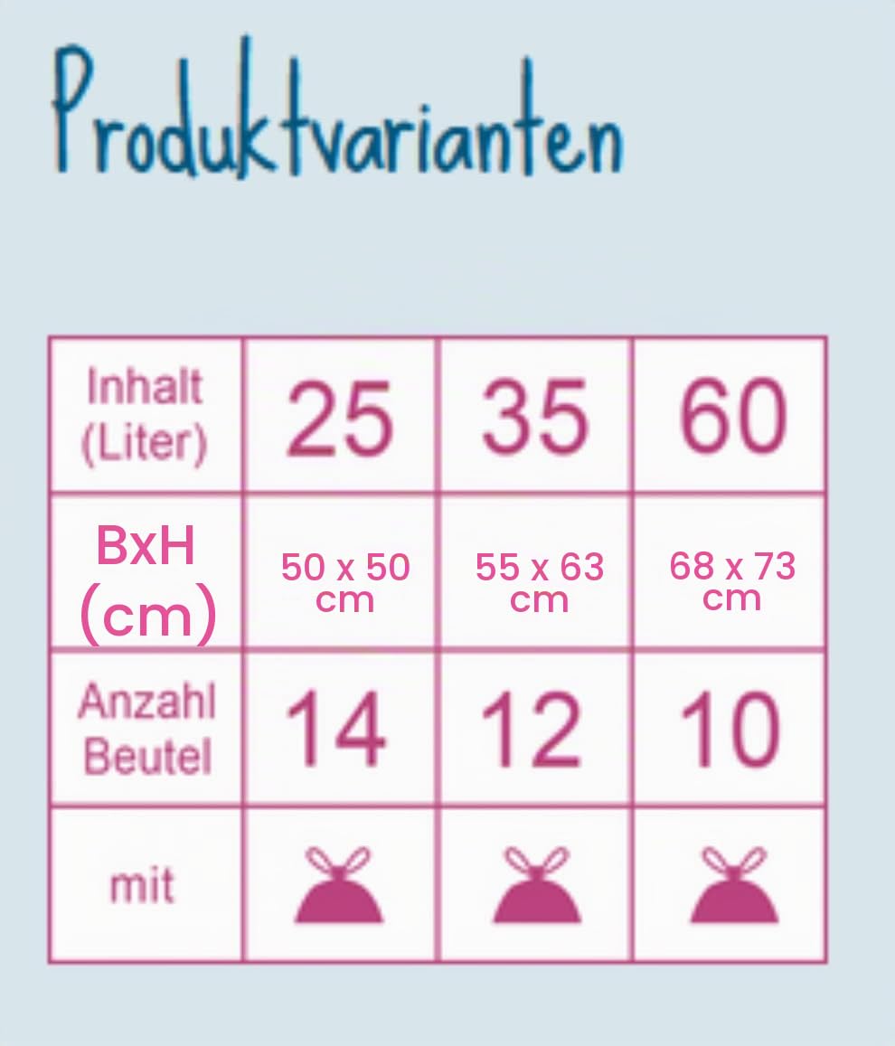 Pely Zugband Müllbeutel Anti Geruch 35 Liter extra breit - Vorteilspack 19 x 14 Stück, für die Entsorgung von Restmüll