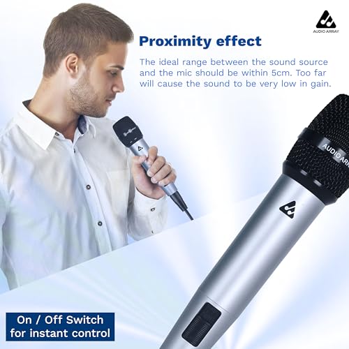 Image of Audio Array Premium Dynamic XLR to TRS Microphone | 24Bit /48kHz | Cardioid Pattern | Metal Body & 14mm Diaphragm 3M Cable | for Podcast, Streaming, Studio Recording & Gaming | AM-C51