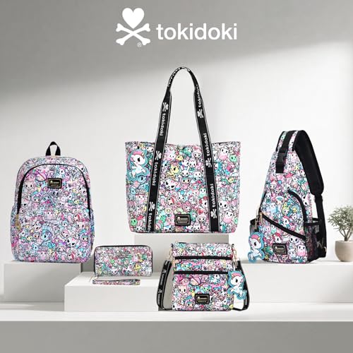 Image of tokidoki Large Tote Bag with Unicorno Keychain Laptop Travel Bag Shoulder Work Tote Weekender Bag Handbag for Women