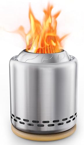 OGERY Hoguera de mesa con soporte de 7.9 x 6.1 pulgadas, estufa de bajo humo para exteriores para zonas urbanas y suburbios, alimentada por pellets