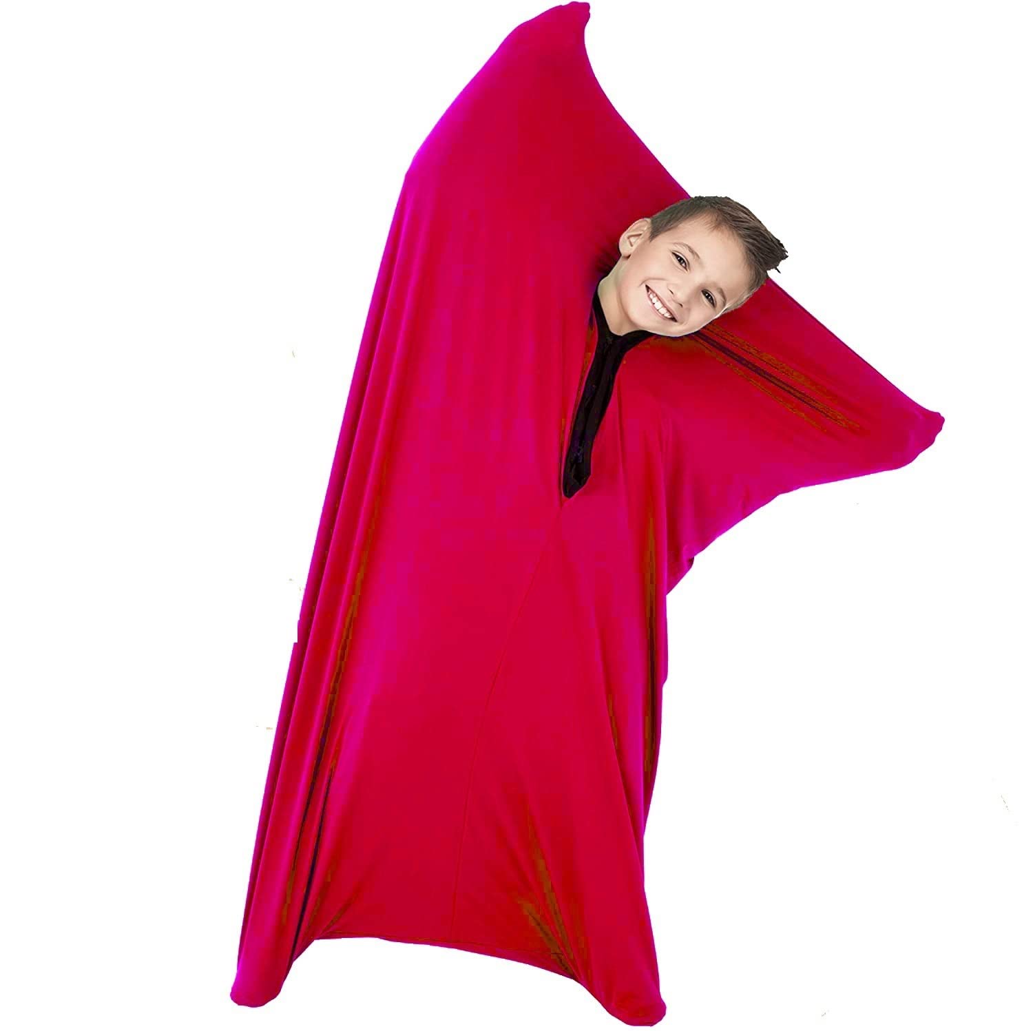 DELVOYE Sensory Body Sock Fun Dynamic Movement Socks Body Awareness Socks Safe, Breathable, Comforting Deep Pressure Sensory Autism Toys for Kids 5-7 (Color : Red, Size : M-46