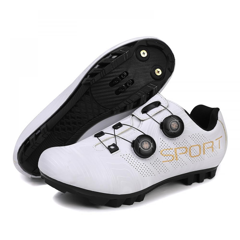Scarpe da Ciclismo per Uomo E Donna Sneakers da Mountain Bike Traspiranti E Antiscivolo Design con Lacci Rotanti per Allenamento Indoor,Ciclismo Outdoor E MTB su Strada