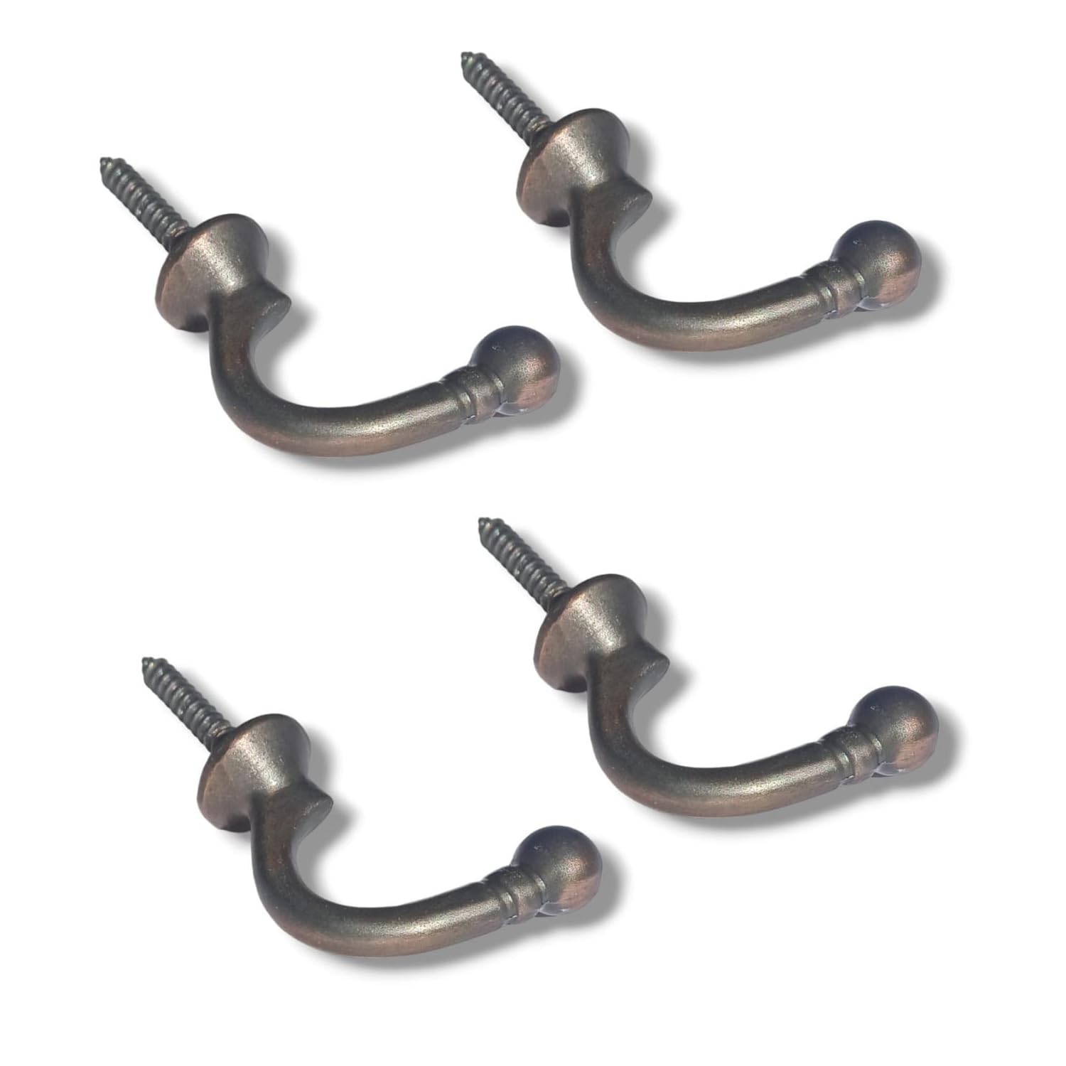 Sisi Uk Gun Metal Sisi Uk® 4 Pack Curtain Tie Back Hooks U Ball End Curtain Holdbacks Heavy Duty Curtain Tie Band Rope Hook Door Wall Clothes Coat Hangers Hooks (Gun Metal)