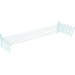 Tendedero De Pared Extensible 80 Cm Aluminio Sauvic 89808 - Tendedero E x tensible plastificado 150 cm, Color Blanco, 150 x 78 x 26.5 cm