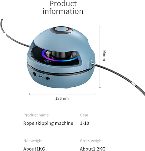 Miniatura 9 de Adjustable Multiplayer Skipping Rope Screen Counter with Remote Control Electronic Skipping Rope Machine Bluetooth-compatible Music 1-10 Speed