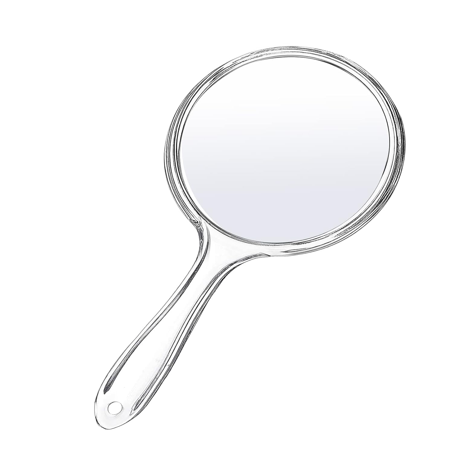 Handheld Mirror Double Sided Portable Lightweight Nonslip Simple Cosmetic Mirror Magnifying Mirror (TRANSPRENT Mirror Big)-image-18