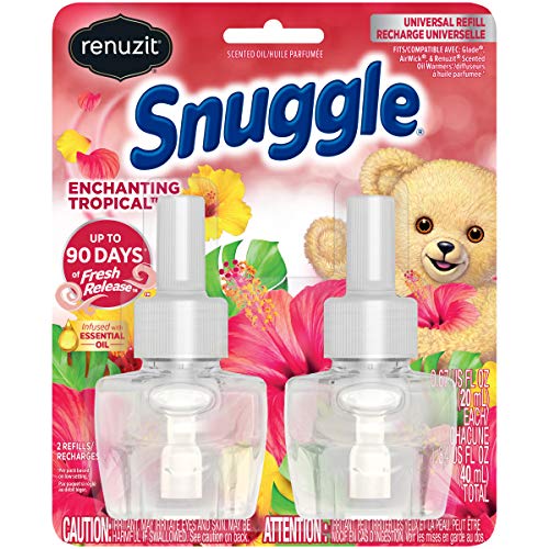 Renuzit Snuggle Scented Oil Refill for Plugin Air Fresheners, Enchanting Tropical, 0.67 Fl Oz (Pack of 2)