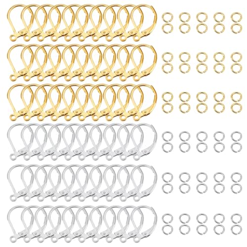 60 Pièces Plaqué Argent 925 D'oreilles À Levier En Plaqué Oucles 0,61x0,39 Pouce Oreilles À Levier Pour La Fabrication De Bijoux Connecteur De Boucle D'oreille Avec 60 Anneaux De Saut Ouverts
