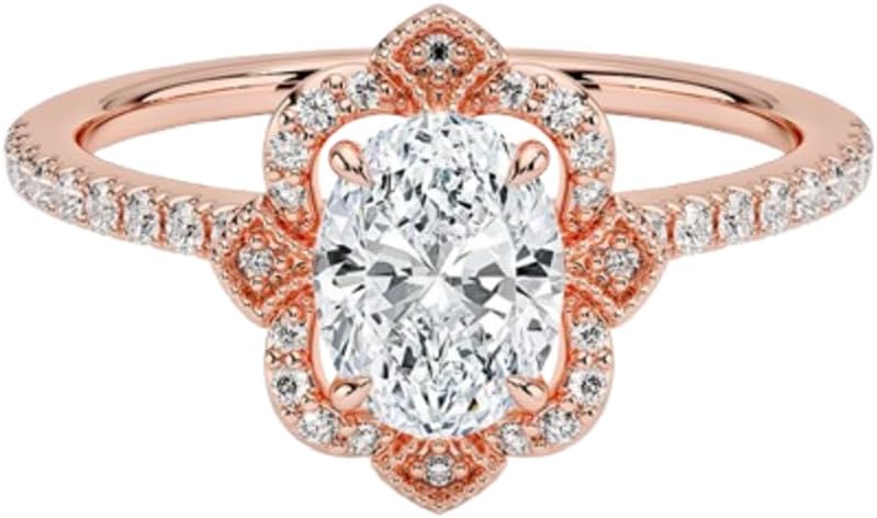 1 Ct-3 Ct Moissanite Engagement Ring Colorless VVS1 10K 14K 18K Solid Gold & 925 Sterling Silver Art Deco Halo Accents Anniversary Wedding Bridal Ring Gift for Women 1 Ct-3 Ct Moissanite Engagement Ring Colorless VVS1 10K 14K 18K Solid Gold & 925 Sterling Silver Art Deco Halo Accents Anniversary Wedding Bridal Ring Gift for Women