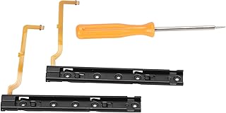 QM2107099 Slide Rail for Nintendo Switch, Left and Right Side Slide Rail Metal Bracket for Switch, with Sensor Flex Cable, Accessories for Nintendo Switch