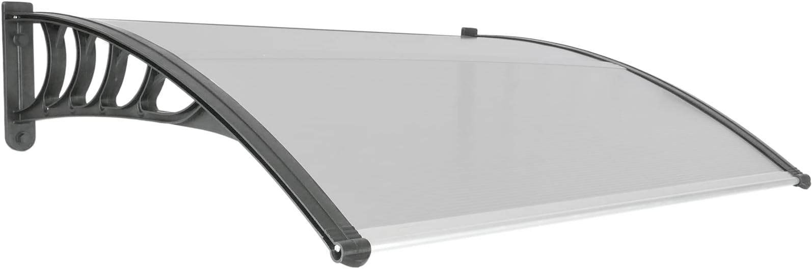 PrimeMatik Canopy 120 x 90 cm Dark Grey Door Roof Canopy with Black Cover