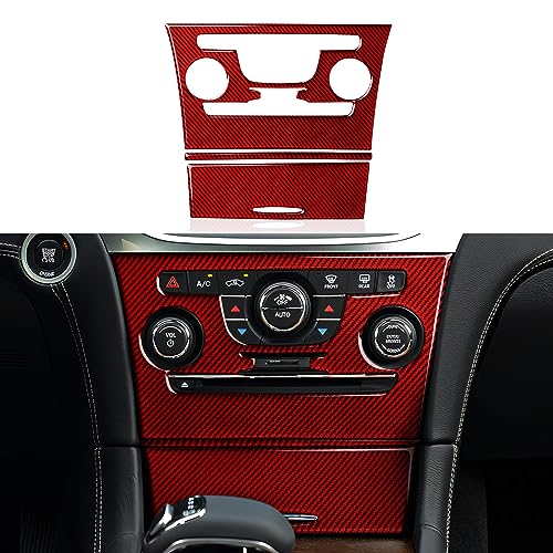 Image of Car Air Conditioning A /C Panel Decals for 2011-2014 Chrysler 300 / 300C / 300S / Limited /Base Accessories Carbon Fiber Interior Stickers