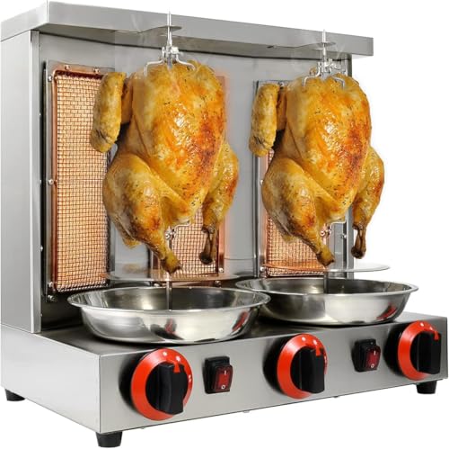 Asador giratorio de acero inoxidable, 360 grados, fácil de limpiar, perfecto para uso en restaurantes y cocinas domésticas