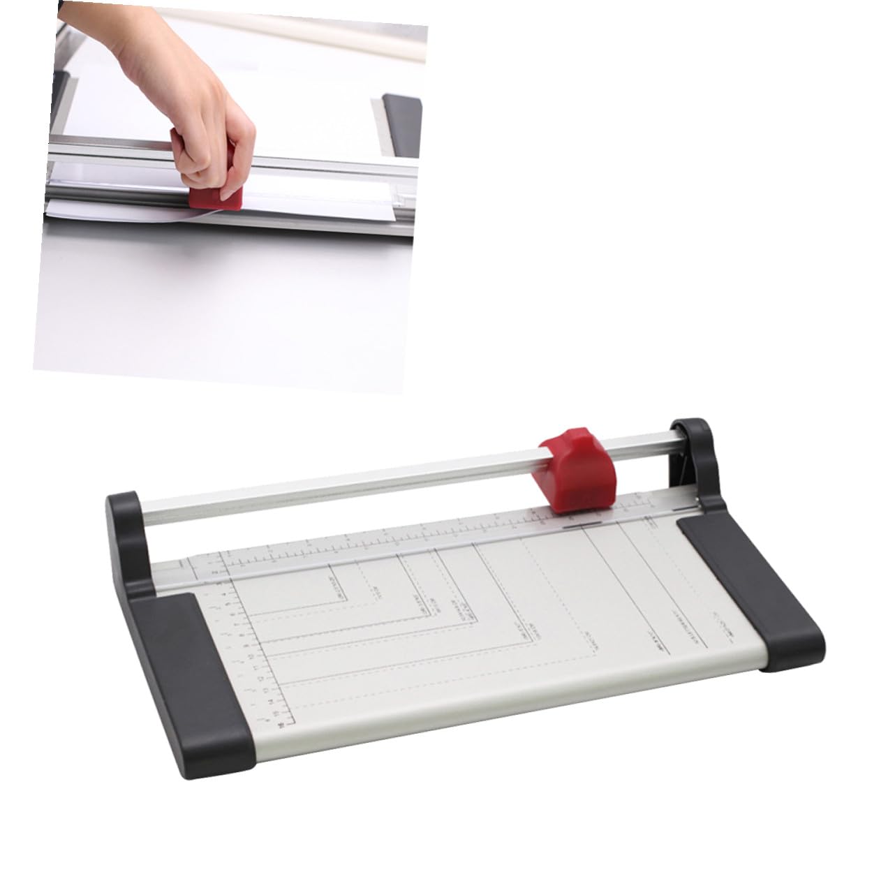 Papierschneider A3 A4 aus Metall mit Griff, Weiß, Manuell