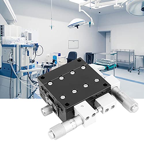 60 x 60 mm manueller Linear-Tisch mit XY-Achsen-Trimmplattform für präzise Feineinstellung | Schiebetisch für lineare Bewegung | Handbetriebene Positionierplattform