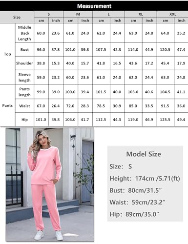 Image of Marvmys Women Long Sleeve Tracksuits Fashion 2 Piece Lounge Set Travel Outfits Jogger Set