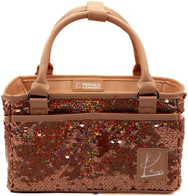 SPARKLE Rink Tote – Reversible Flip Sequin Figure Skating Bag – Structured Organizer Fits Tissue Box & Water
