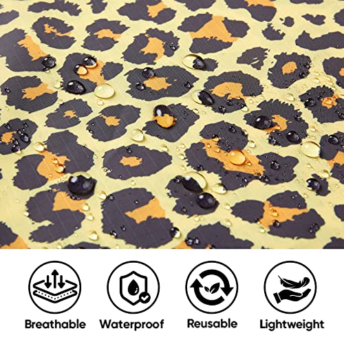 Image of PTEROMY Hooded Rain Poncho for Adults, Reusable Waterproof Raincoat
