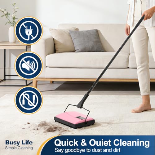 Image of Yocada Manual Carpet Sweeper Cleaner Household Sweeper with Extra Brush