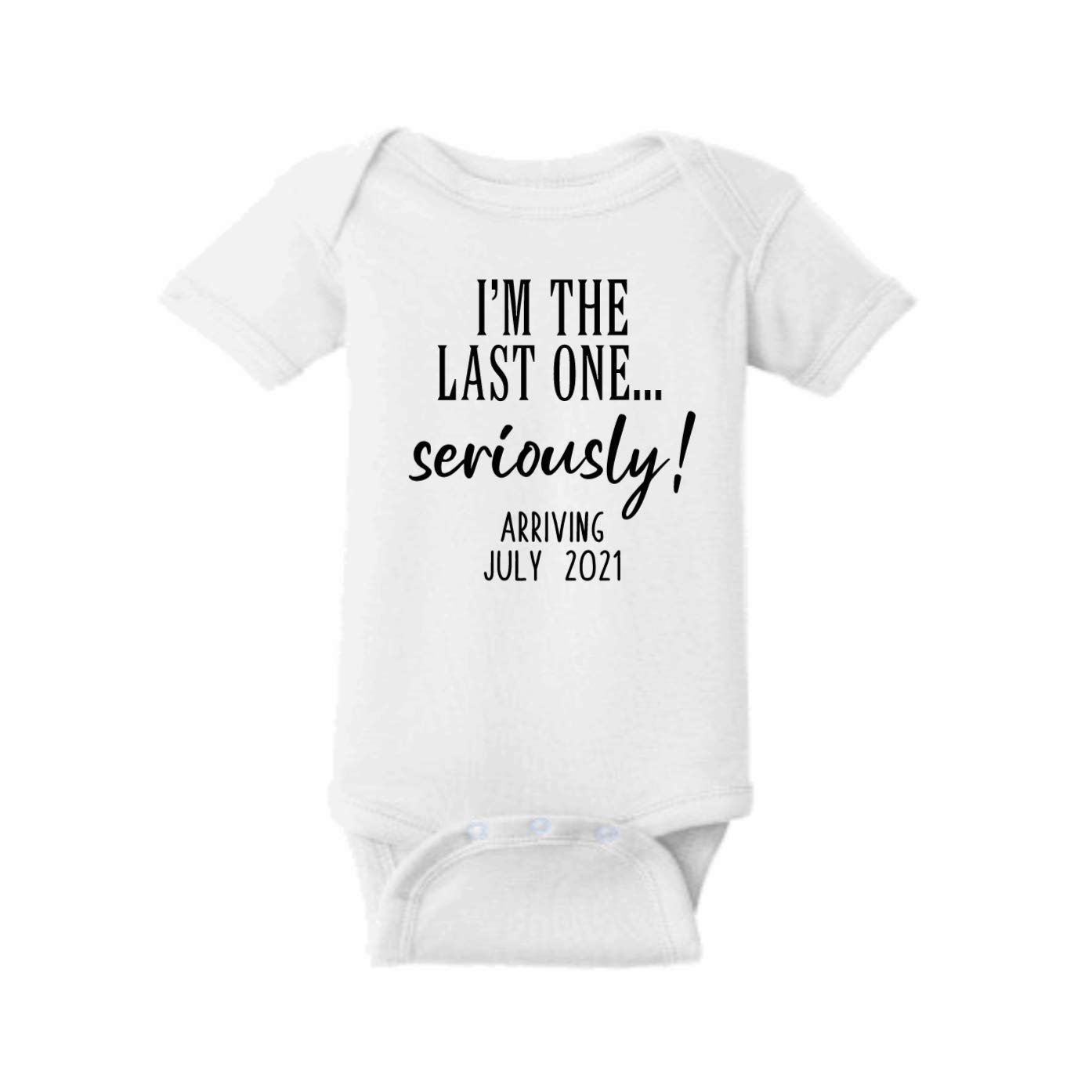 321Design Funny Baby Announcement Onesie . I'm The Last One. Seriously! Pregnancy Announcement. Baby Shower Onesies. Pregnancy Reveal White One Size Fits All
