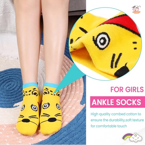 Image of WEVIAS Kids Girls Socks Unicorn Ankle Funny Cartoon Low Cut Cotton Cute Novelty Fashion Toddler No Show Silly Socks 6 Pairs