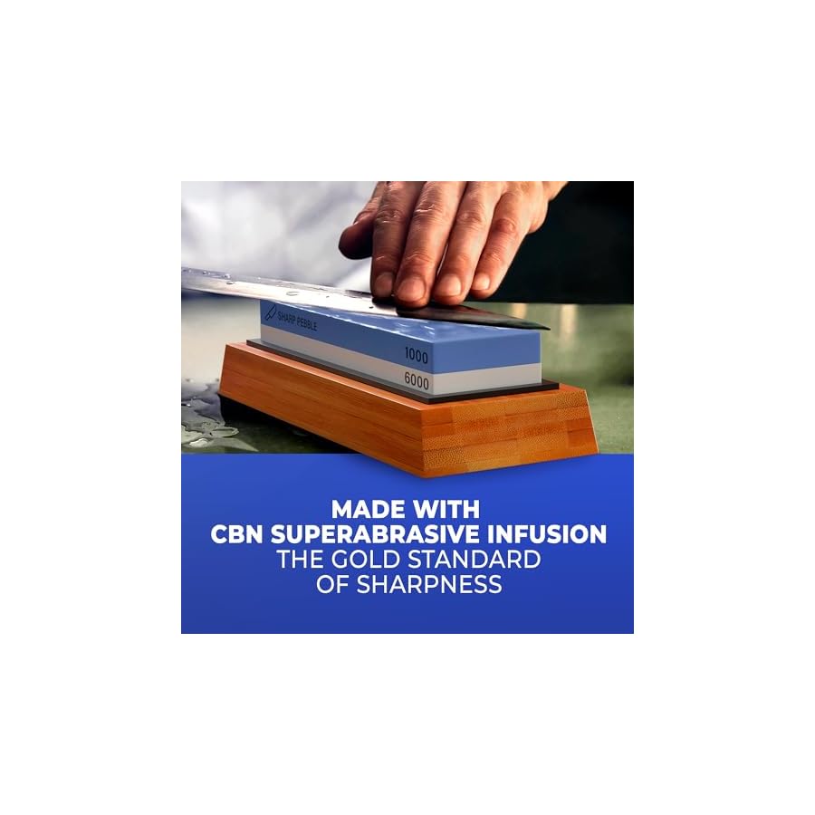 Sharp-Pebble-Premium-Whetstone-Knife-Sharpening-Stone-2-Side-Grit-10006000-Waterstone-Whetstone-Knife-Sharpener-NonSlip-Bamboo-Base-Angle-Guide Sharp Pebble Premium Whetstone Knife Sharpening Stone 2 Side Grit 1000/6000 Waterstone- Whetstone Knife Sharpener- NonSlip Bamboo Base & Angle Guide