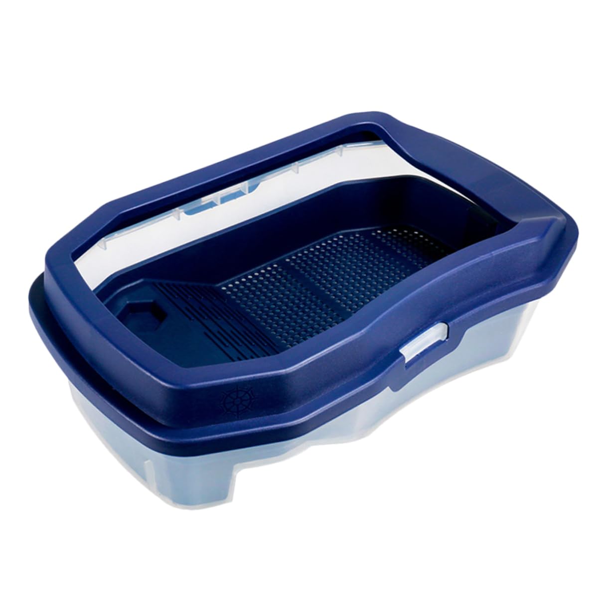 Vasca per Tartarughe in Plastica Piattaforma, Blu, 1 Pz | Doppia Struttura Vasca e Scomparto, Pulizia Semplice, Adatta per Deposizione e Alimentazione