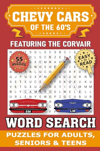 Chevy Cars of the 60's Word Search: Fun Word Searches with Easy to Read Print about Chevy cars of...