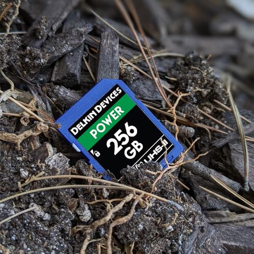 Image of Delkin Devices Power 256GB SDXC UHS-II (V90) - 300MB /s Read, 250MB /s Write | for 8K, 4K, HDR, and 360 Video | High-Performance for Cameras
