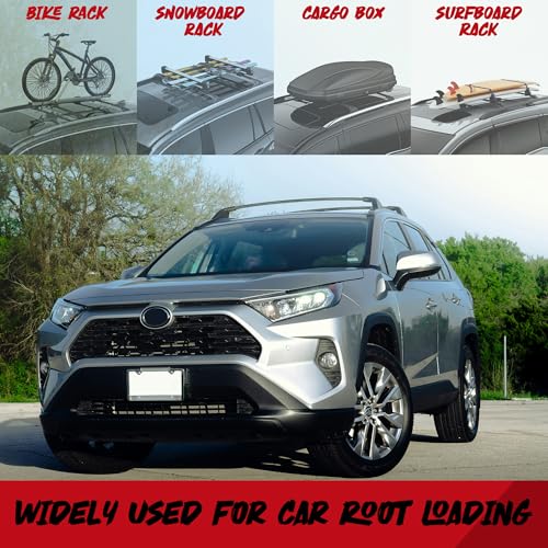 DBXB-RV Roof Rack Crossbars Compatible with Toyota RAV4 2019-2025 (Not Fit 2022-2025 LE/Adventure/TRD Off-Road/Hybrid Woodland Edition) 260lb Lockable Aluminum Black Matte with Tie Down Loops by DBXB-RV - Used condition - Image 7