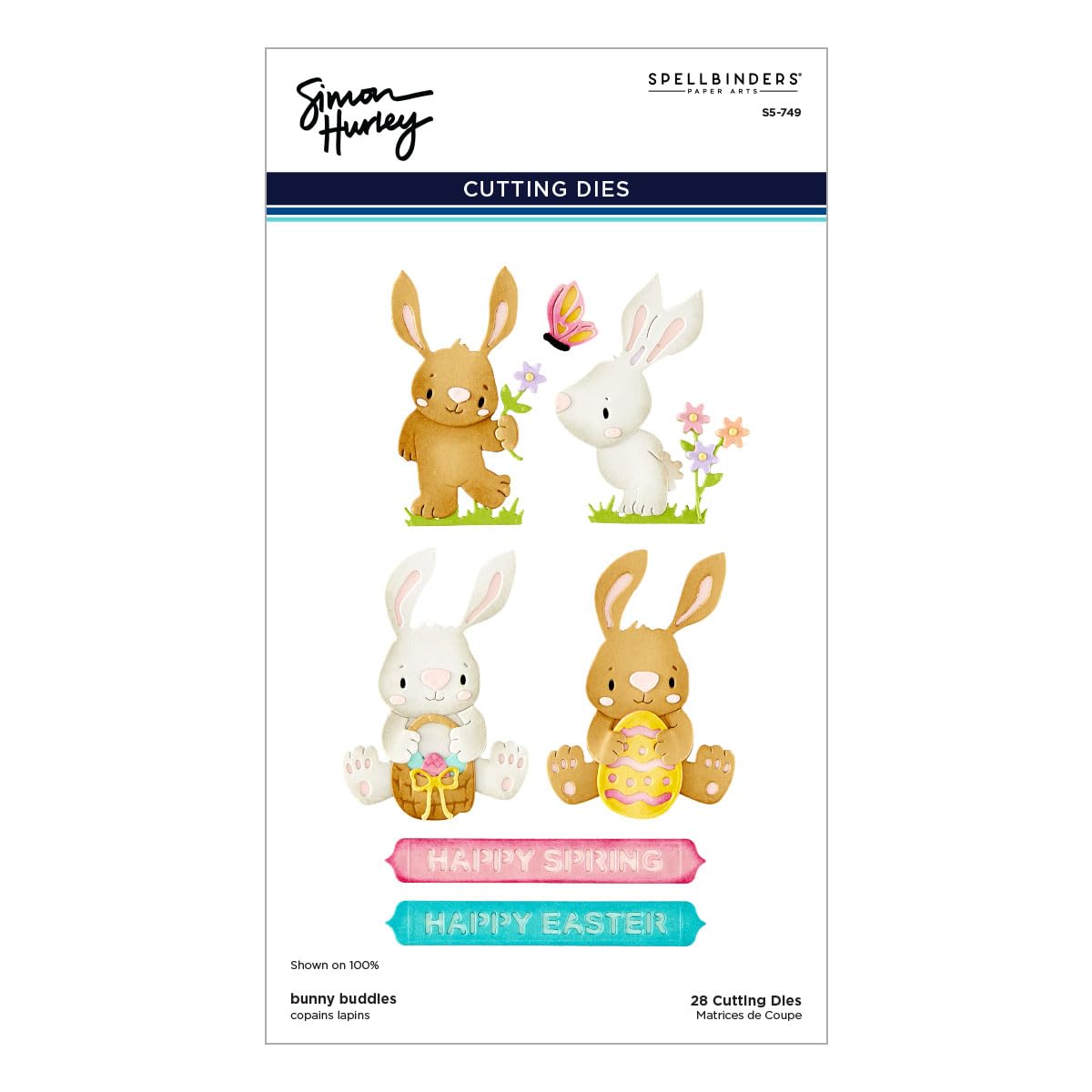 Spellbinders Metal Bunny Buddies Etched Dies By Simon Hurley