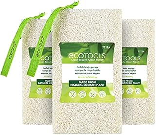 EcoTools Cruelty Free and Eco Friendly Loofah Body Sponge, Cleansing, Deep Exfoliation, Shower & Bath, Perfect for Men & Women, Brown, 3 Count