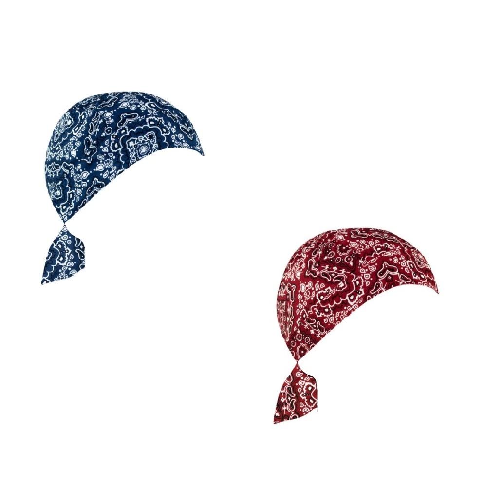 Lot or Set of 2 Navy Blue Paisley and a Classic Red Paisley Z106 Z111 Head Wrap Durag