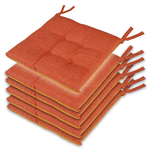 Leonardo Home - set 6 cuscini sedia da cucina double face , cuscino 4 punti con lacci imbottito - cuscini coprisedia da cucina - 100% Made in Italy