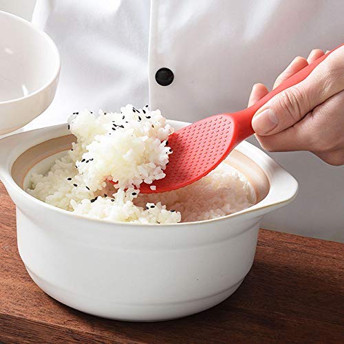 Non Sticknon Stick Rice Scooper Standing Rice Spoon Paddle, Professional Rice Potato Server Spatula (Red) #TOP5