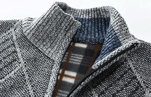 VtuAOL Men's Cardigan Sweaters Casual Full Zip Sweaters Knitted Cardigan with Pockets4