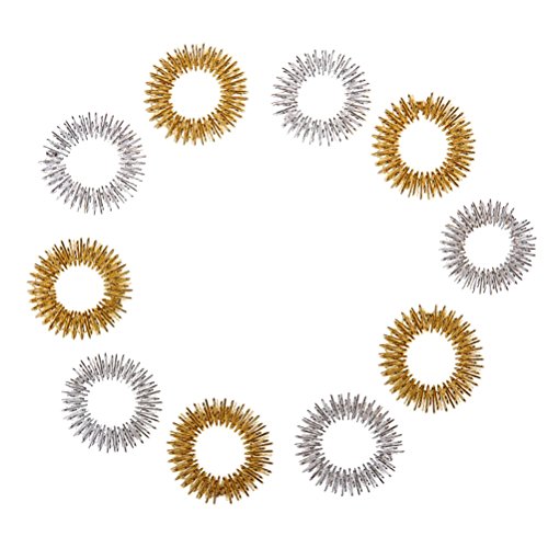 Tinksky 10pcs Chinese Medicine Acupressure Massage Rings (Random Color)