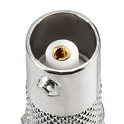 uxcell Adaptador Conector BSP F Macho a BNC Hembra Plateado miniatura 5