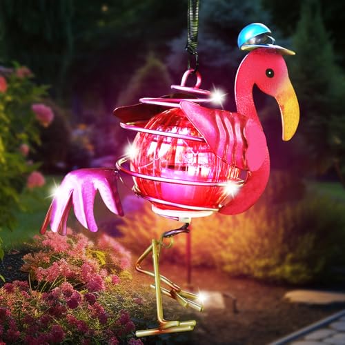 Seasboes Solar Deko Garten Flamingo, Deko Solarleuchte, Rosa Flamingo...