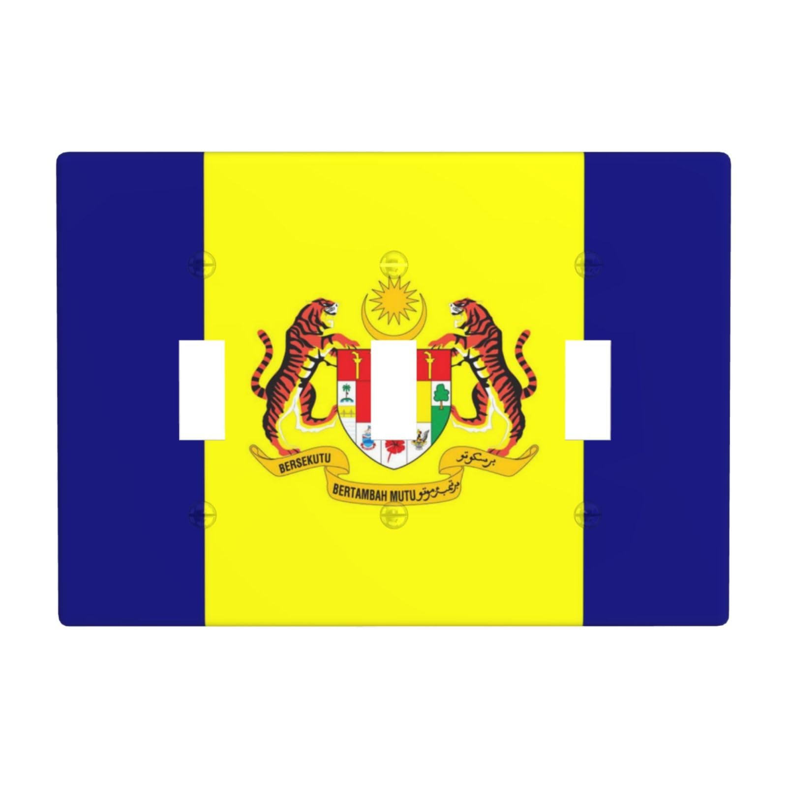 Putrajaya Flag 3 Gang Switch Plate Cover-Unbreakable Polycarbonate Wall Plate, Heat Resistant Toggle Switch Decor for Home