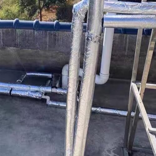 Tubo isolante autoadesivo in schiuma per esterni, copertura in foglio di alluminio per ID 16/22/27/34/43/48/60 mm, ideale per l'irrigazione invernale (114 mm x 40 mm x 95 cm)
