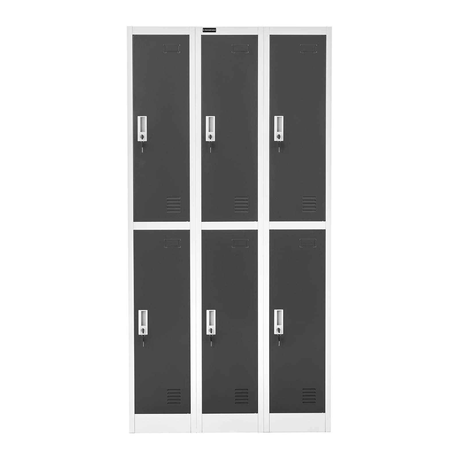 Fromm & Starck Armadietto Guardaroba In Metallo Ufficio Per Spogliatoio STAR_MCAB_15 (6 scomparti, 200 kg, Grigio)