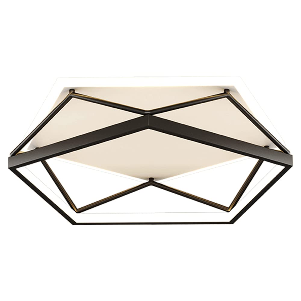 Lustre plafonnier moderne industriel géométrique haut de gamme tricolore 55cm