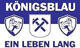 TS24direkt Gelsenkirchen Fahne ca. 90 x 150 cm - Königsblau - EIN Leben lang