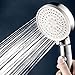 URINGO Shower Head, High Pressure Shower Head with Luxury Chrome Plated Finish, Rain Shower Head for Bathroom Adjustable Angle, Tool Free Installation, Anti-Clogging Silicone Nozzles Showerhead