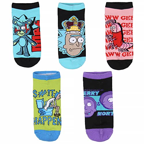 Rick and Morty Men's Mix and Match Ankle No-Show Socks 5 Pair Pack2